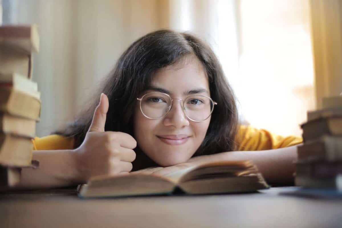 Girl with thumbs up